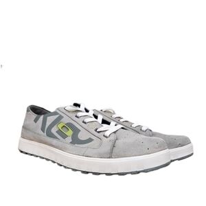 OAKLEY LEATHER Two Barrel Suede Sneakers, Gray/White, Men's 12